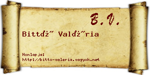 Bittó Valéria névjegykártya