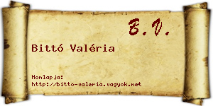 Bittó Valéria névjegykártya